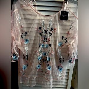 KAARI blue sheer blouse